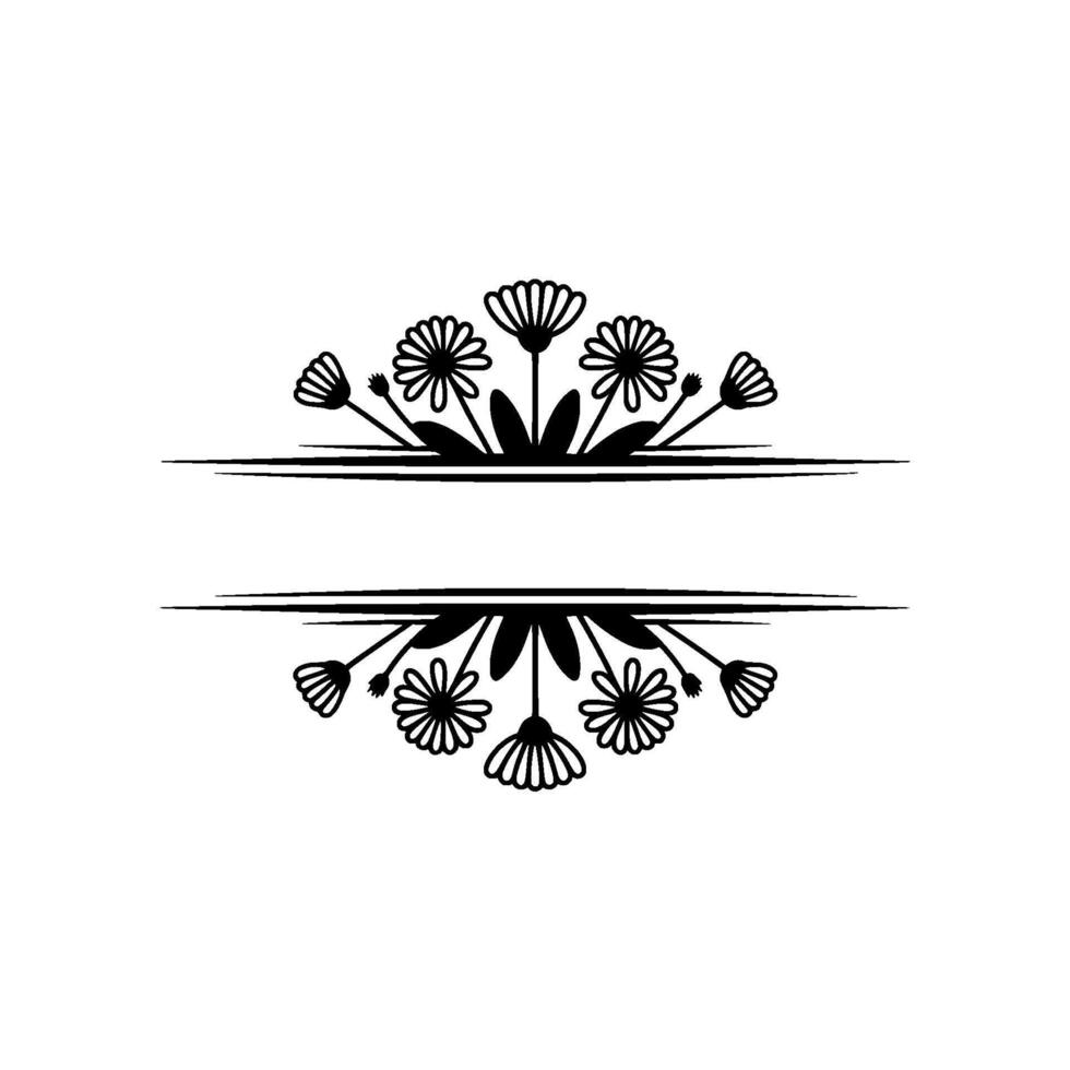 Floral Divider with Space for Text, Minimalist vector