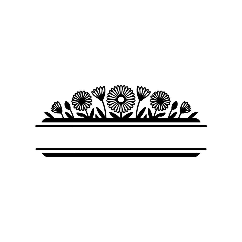 Floral Banner Illustration Daisies Space for Text, Decorative vector