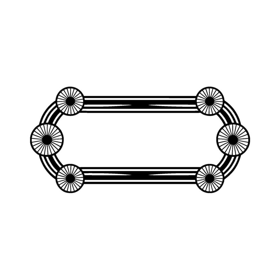 Elegant Deco Frame in Black and White, Isolated on Neutral Background vector