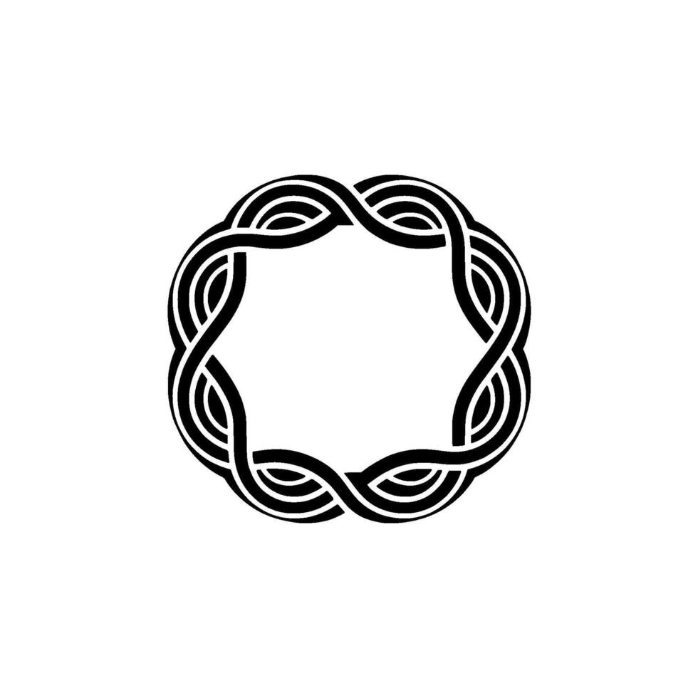 Black and White Celtic Knotwork Circle , Minimalist vector