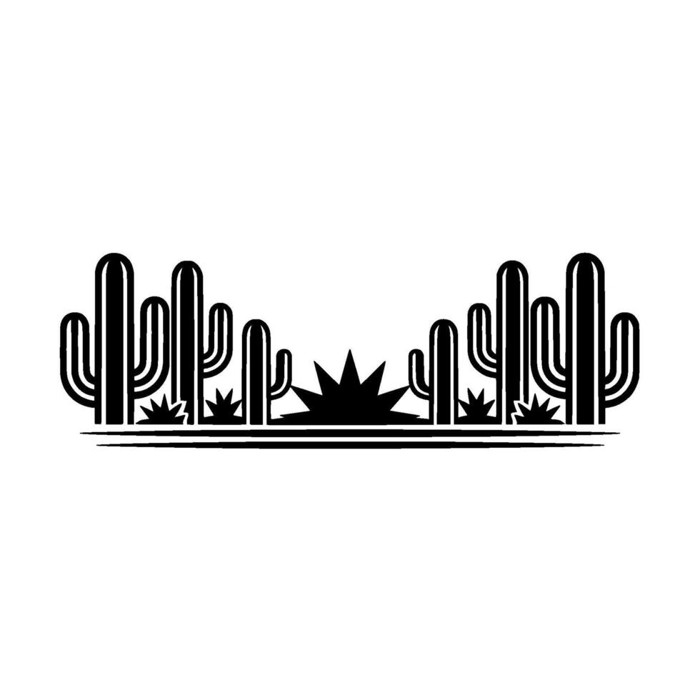 Southwestern Desert Landscape Silhouette vector