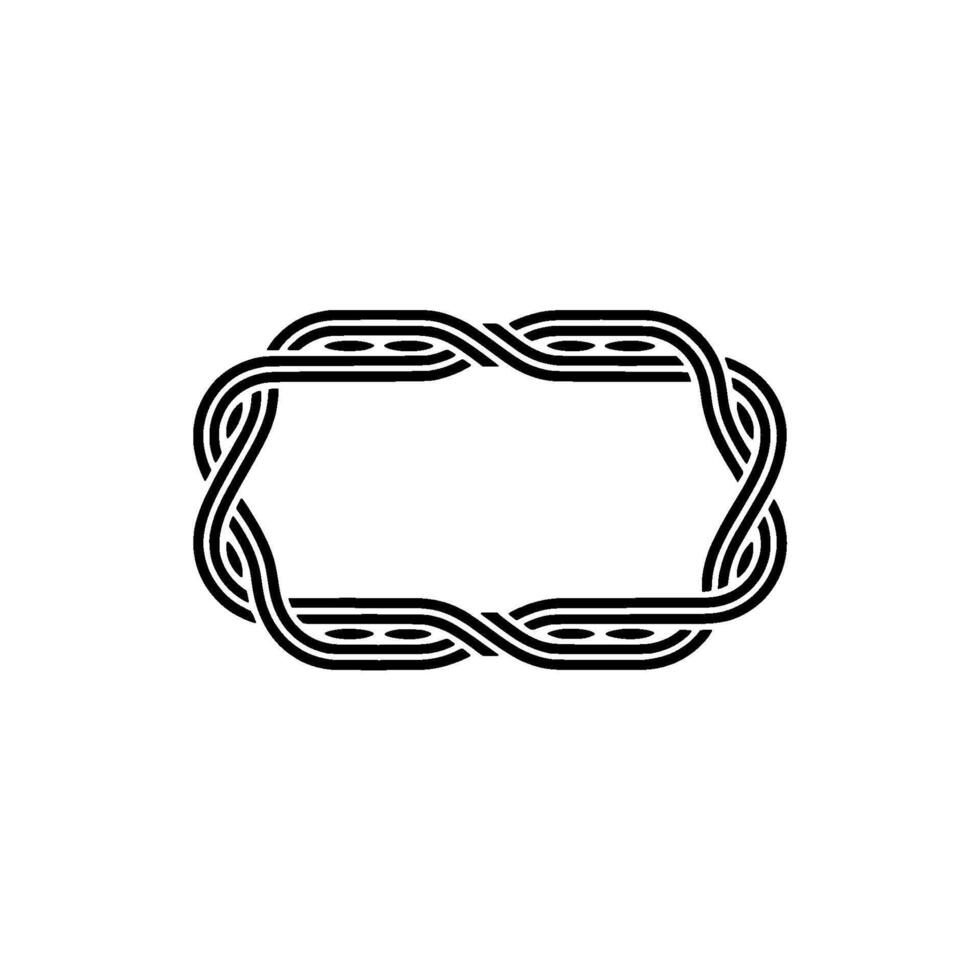 Modern Interwoven Frame on White Background vector