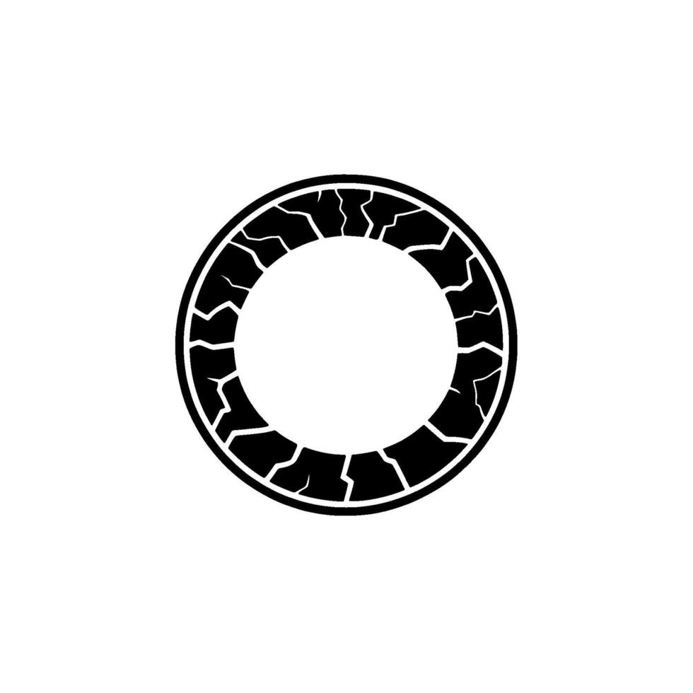 Cracked Ring , Geometric Minimalist , Monochrome Circle vector