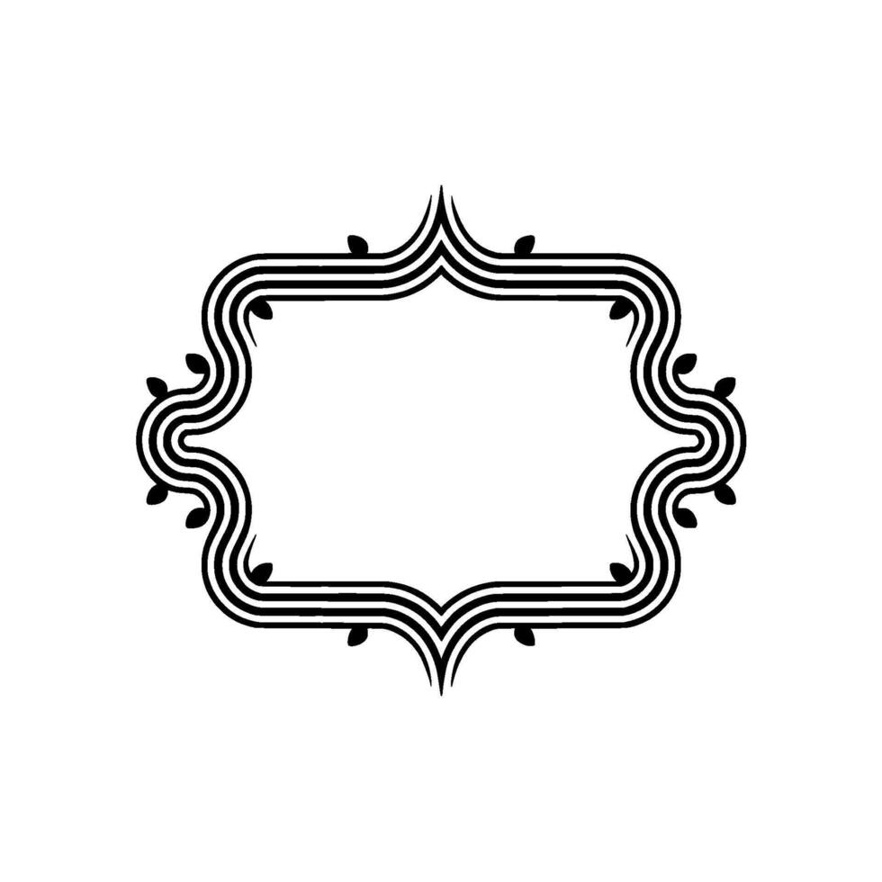 Elegant Black White Ornamented Frame, Minimalist , Decorative Border vector