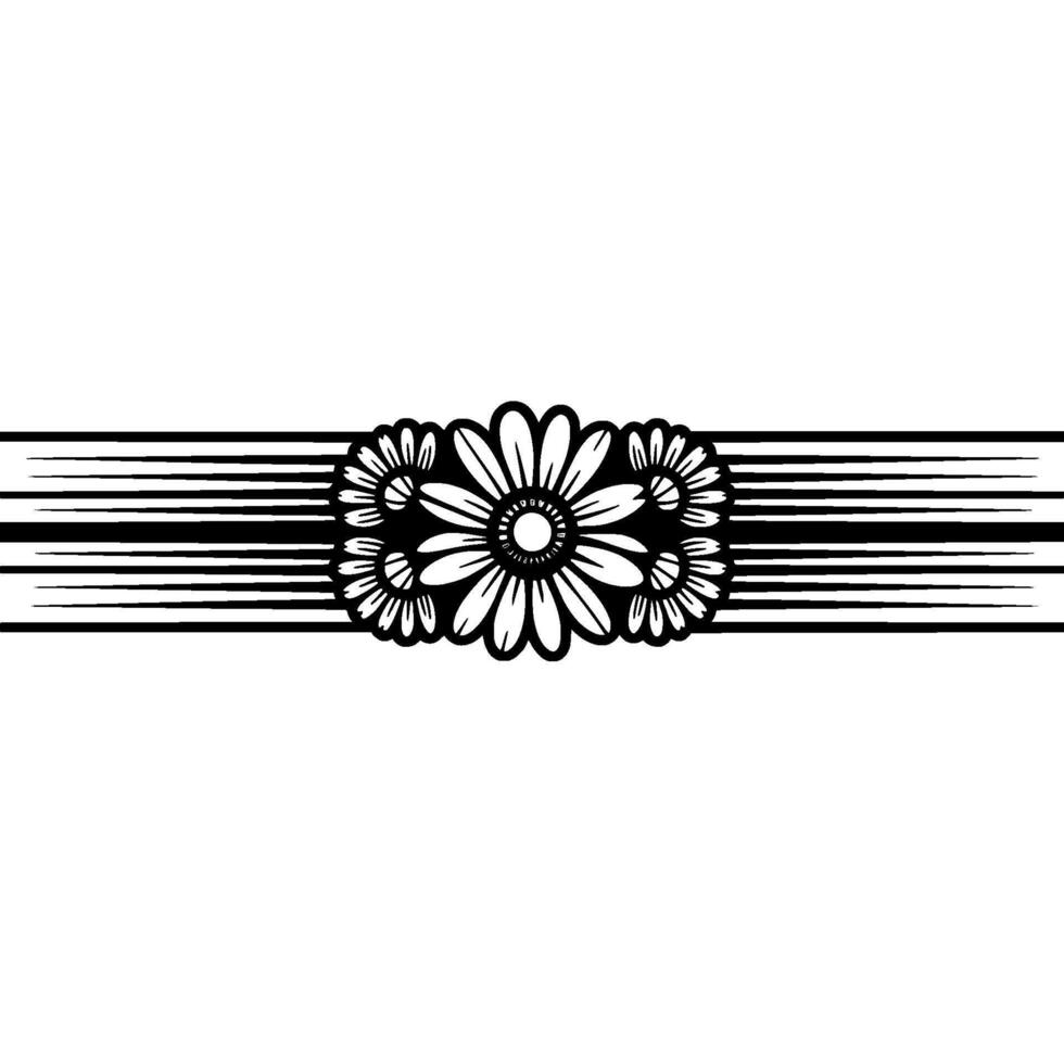 Minimalist Floral Black and White Daisy Arrangement on White Background vector
