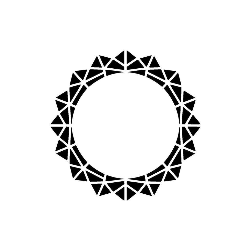 Geometric Sunburst Ring Minimalist Black and White vector
