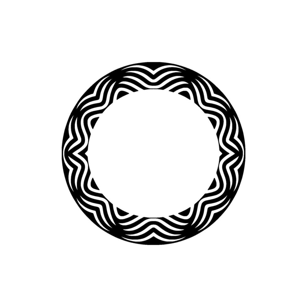 Abstract Black and White Geometric Circle on White Background vector