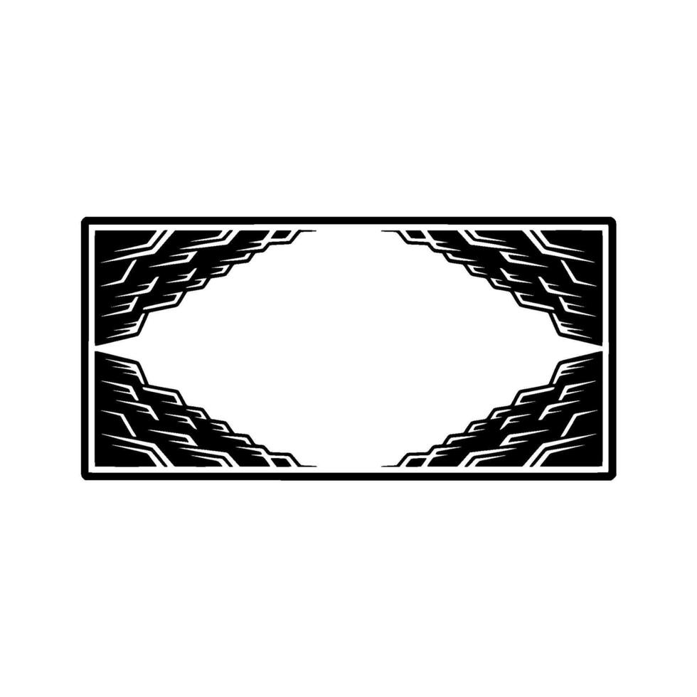 Geometric Frame, Black and White Border, Minimalist vector