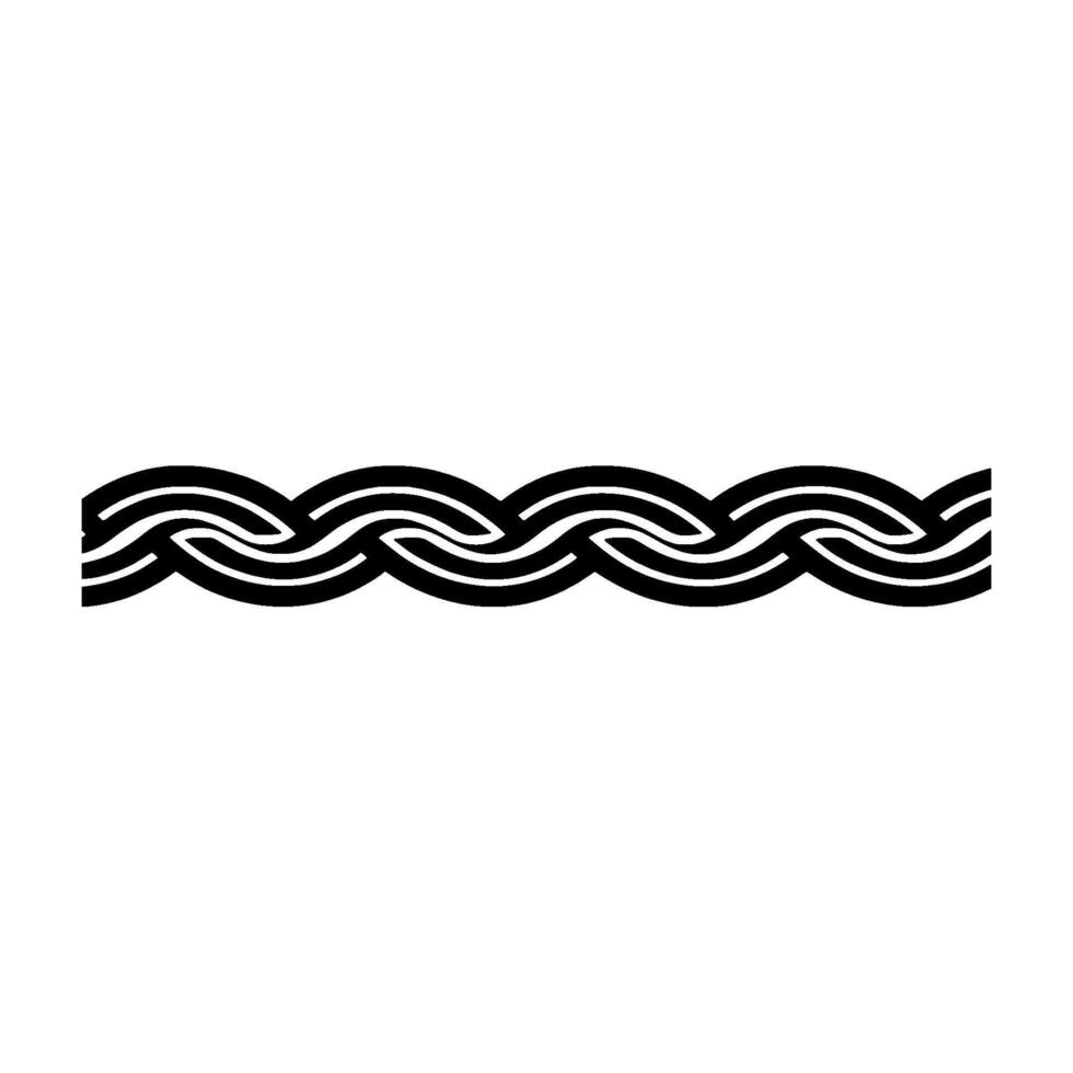 Geometric Woven Pattern Border in Black White, Minimalist vector