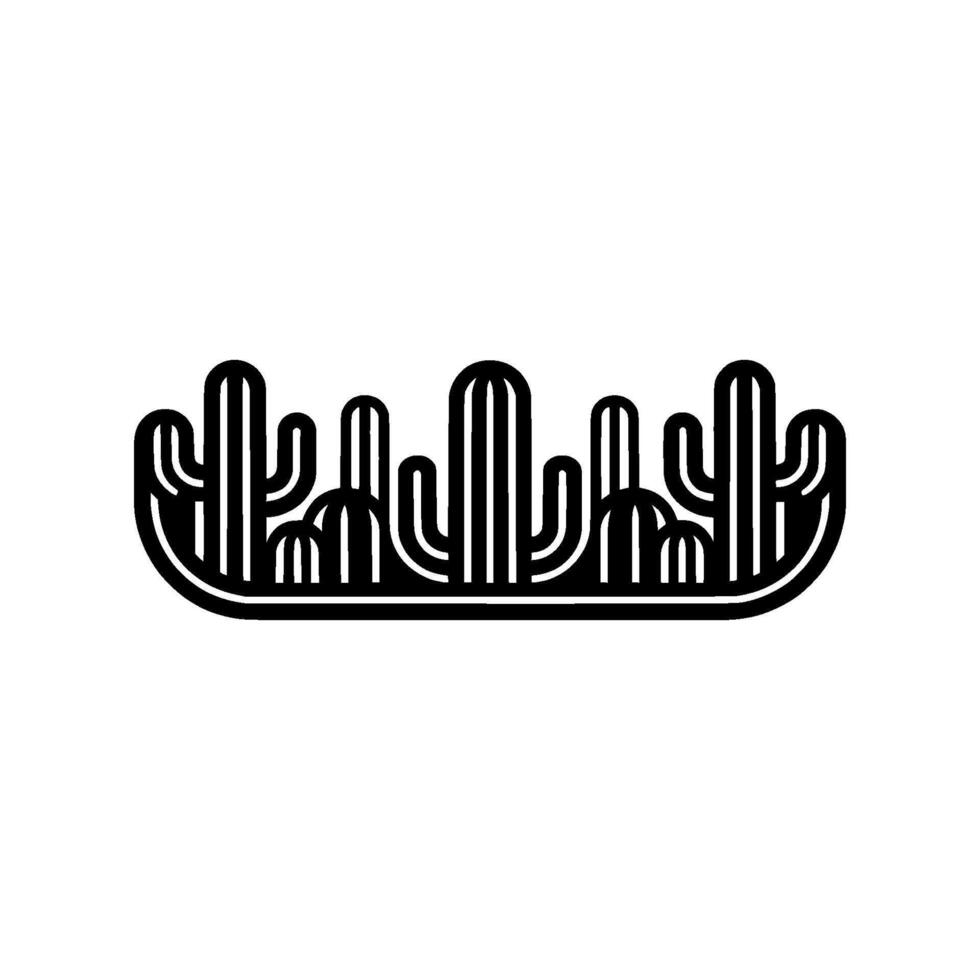 Minimalist Cactus Line Art Illustration - Desert vector