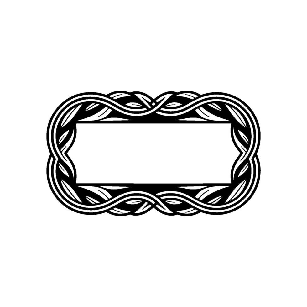 Elegant Black and White Ornamental Frame , Blank Space, Geometric vector