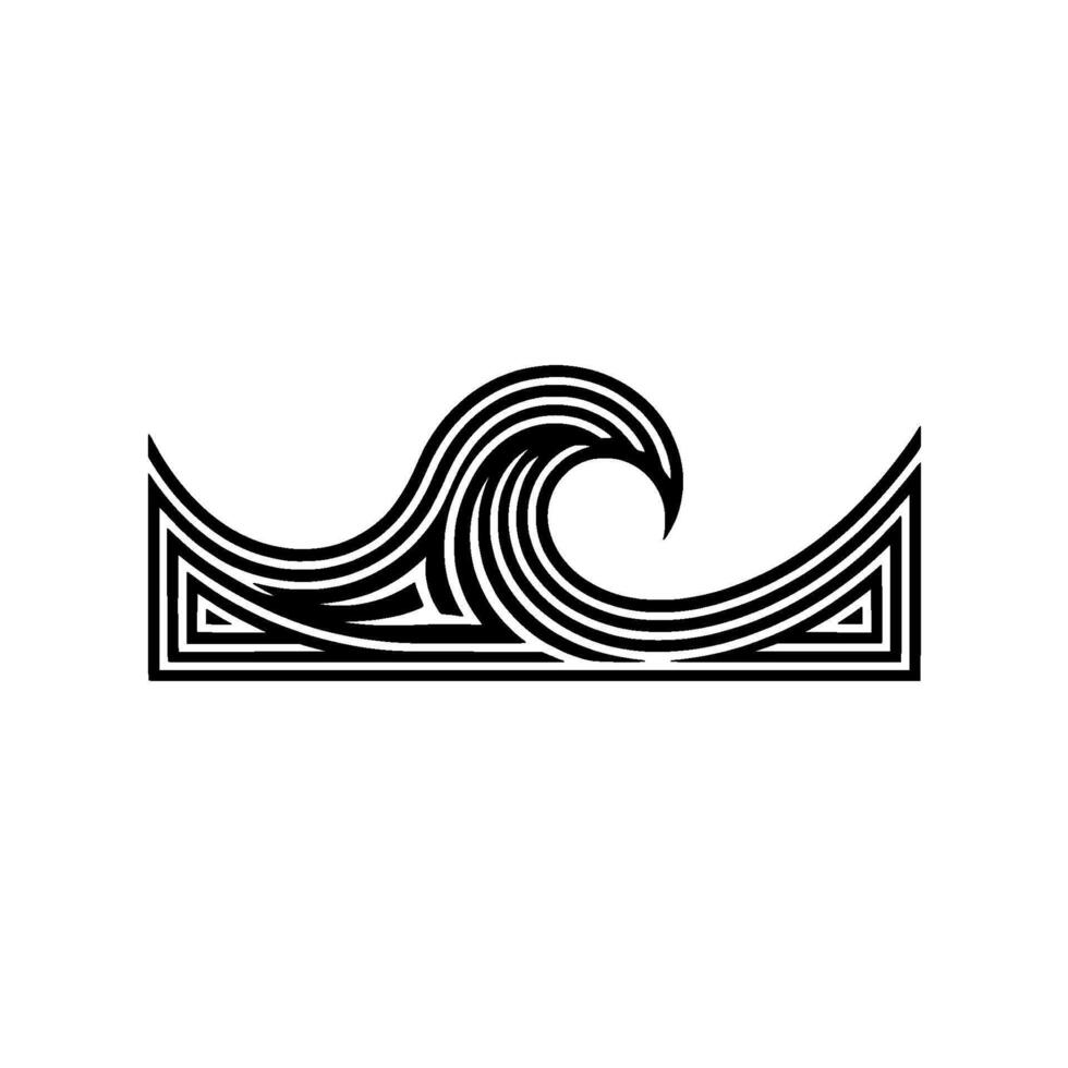 Geometric Wave Crest - Minimalist Black White vector