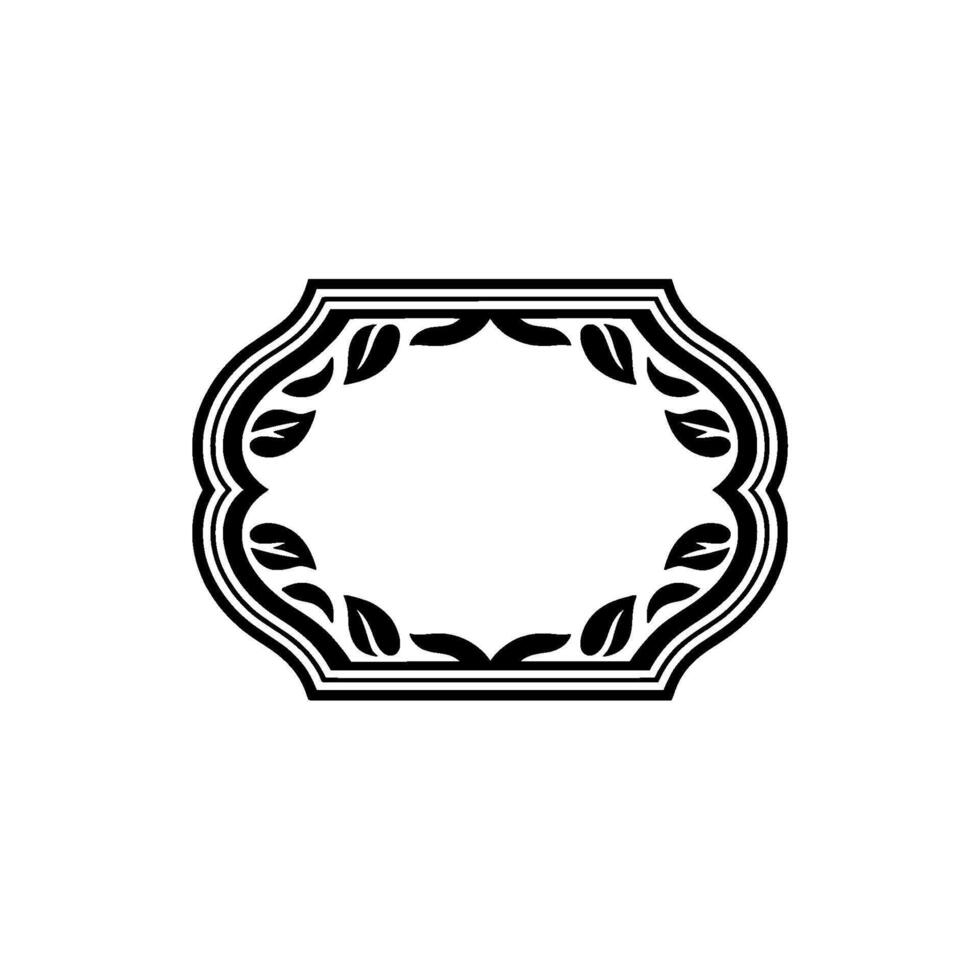 Elegant Black Leaf Frame - Decorative Ornament, , Vintage vector