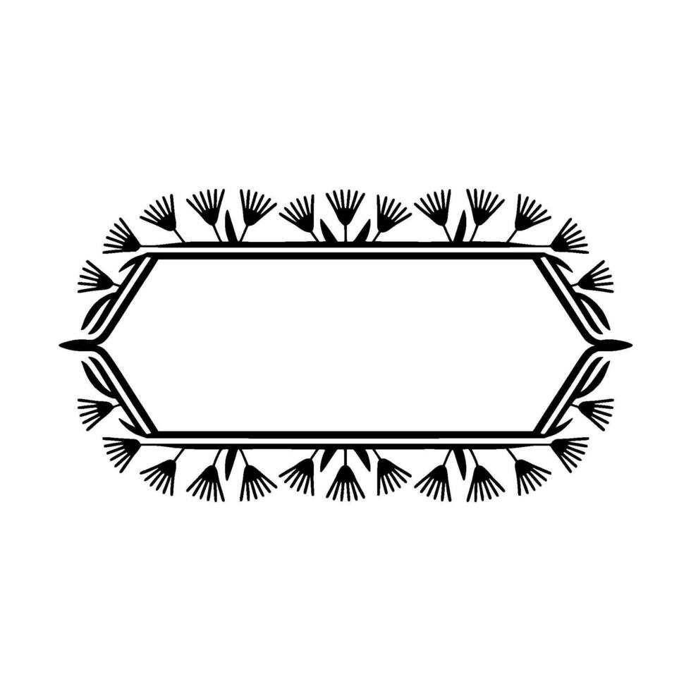 Floral Frame in Black White Minimalist for Text Box vector