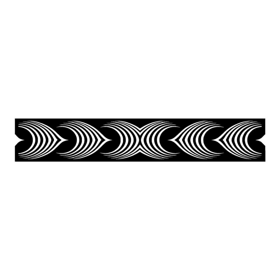 Geometric Border Abstract Black White Decorative Ornament vector