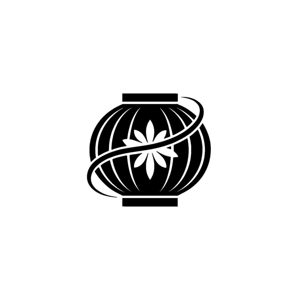 Minimalist Lantern Bloom Symbolic of Serenity and Growth vector