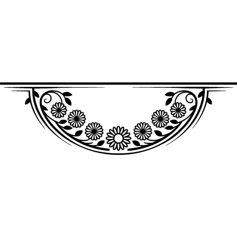 Elegant Floral Border, Vintage Element - Botanical vector