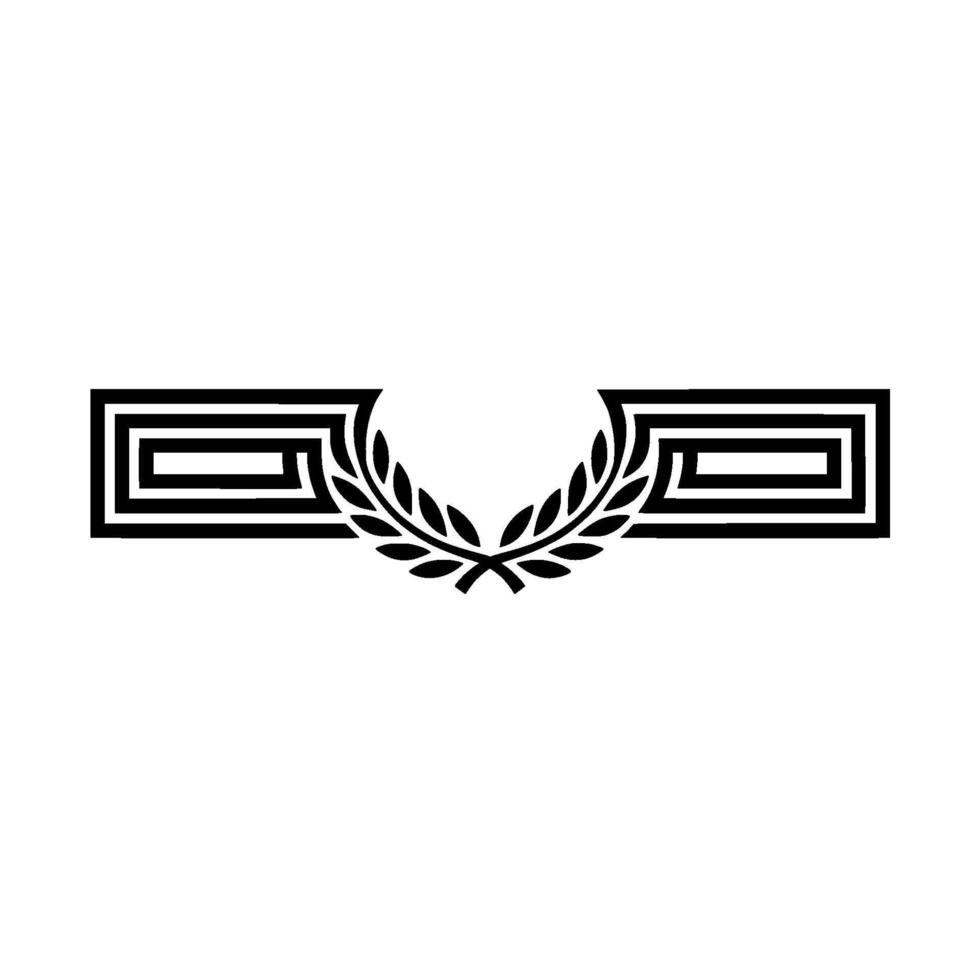 Geometric Laurel Ornament, Vintage Element vector