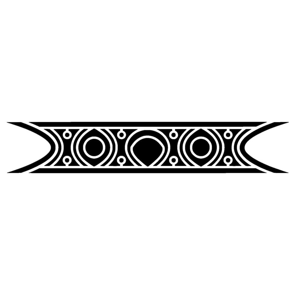 Geometric Tribal Border, Stylized Black and White, Pattern vector