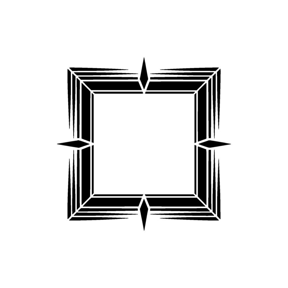 Geometric Deco Frame, Minimalist , Sharp Lines vector