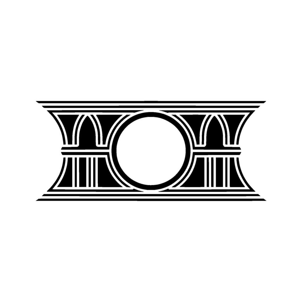 Geometric Deco Emblem, Circular Motif, Minimalist vector