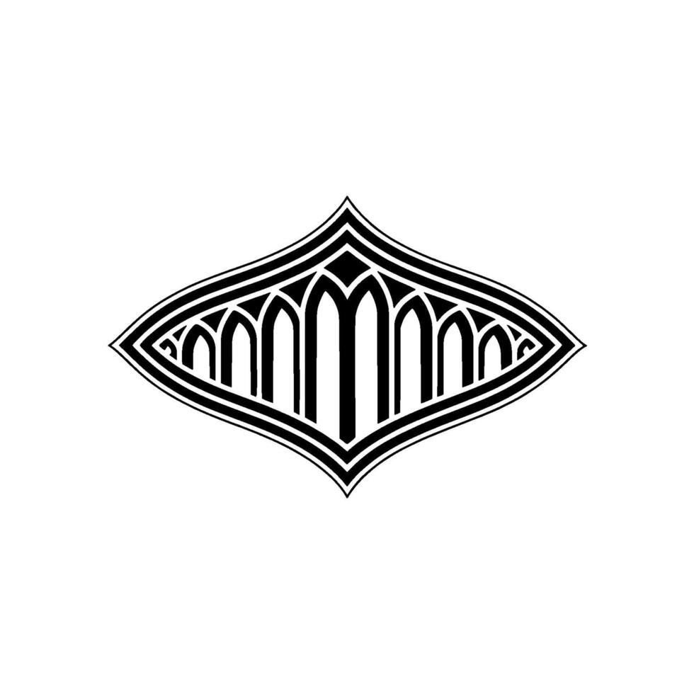 Gothic Diamond Emblem, Intricate Black vector