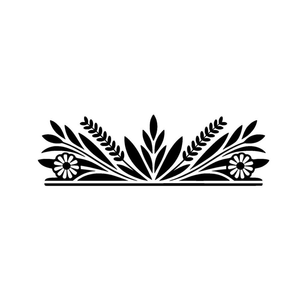 Elegant Botanical Border, Vintage Style Illustration - Floral vector