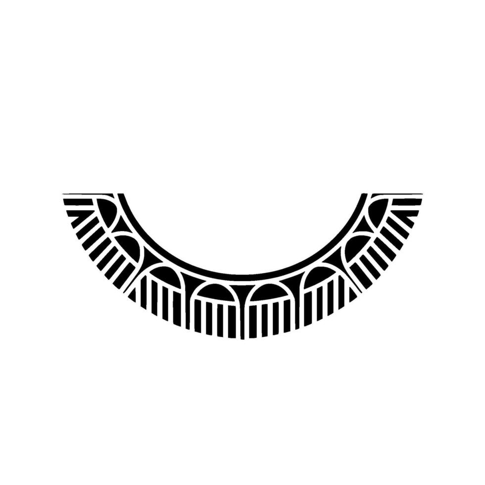 Geometric Crescent, Stylized Ornamentation, Minimalist vector