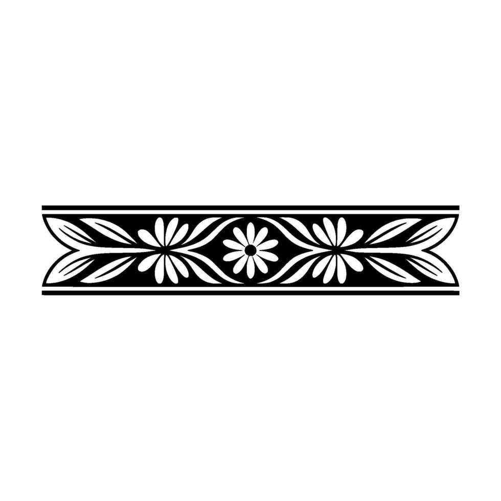 Elegant Botanical Border, Vintage Style Decorative Element vector