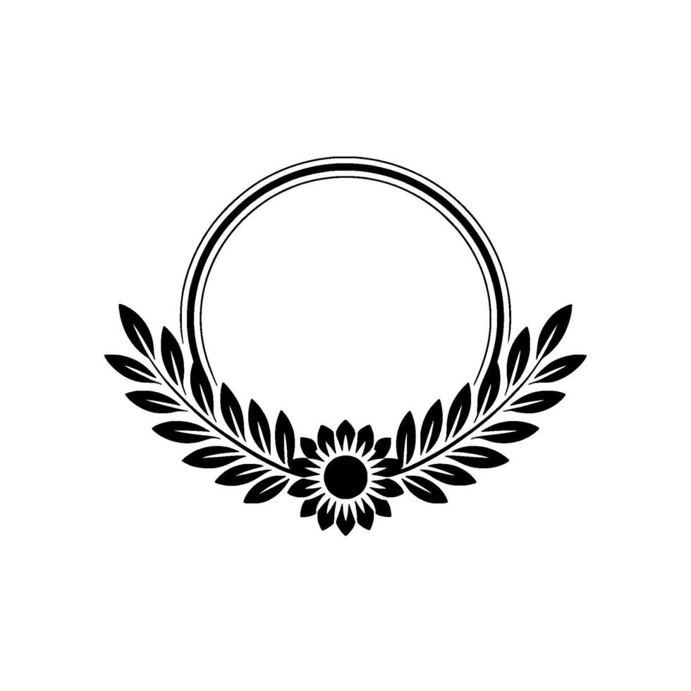 Elegant Circular Laurel Wreath, Minimalist vector