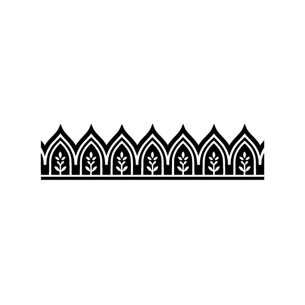 Intricate Islamic Border, Geometric , Stylized Foliage vector
