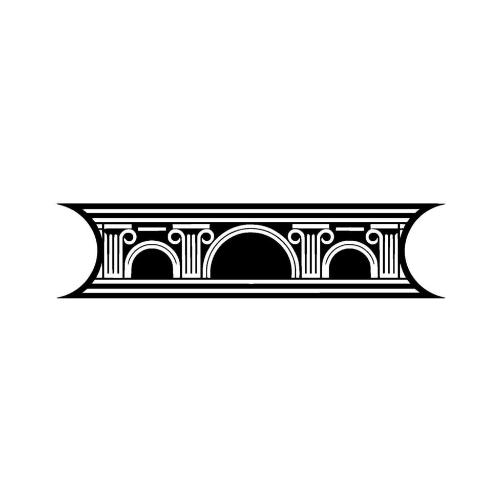 Geometric Deco Column Border, Vintage Style vector
