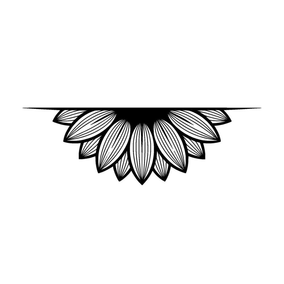 Geometric Sunflower Silhouette, Minimalist vector