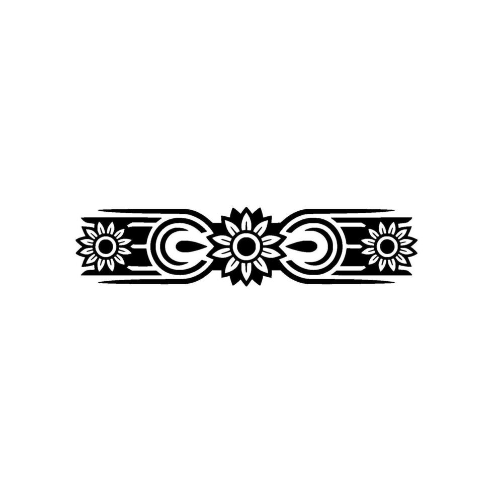 Stylized Floral Border, Vintage Element - Illustration vector