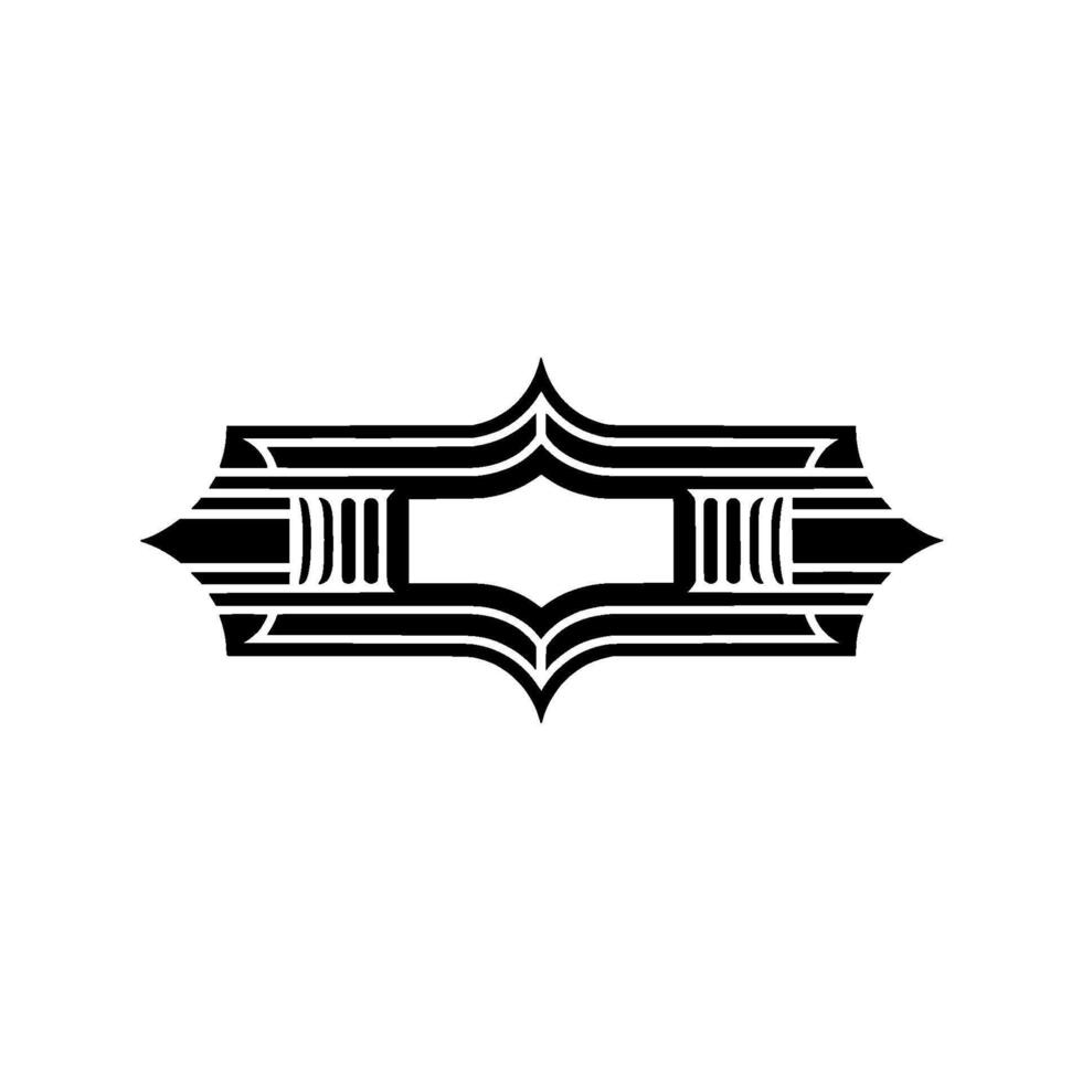 Art Deco Emblem Geometric Ornament, Elegant vector