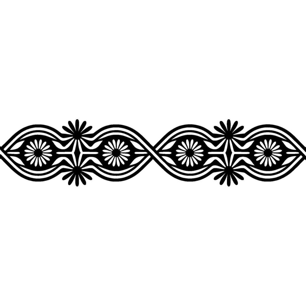 Intricate Floral Border, Geometric , Vintage Style vector