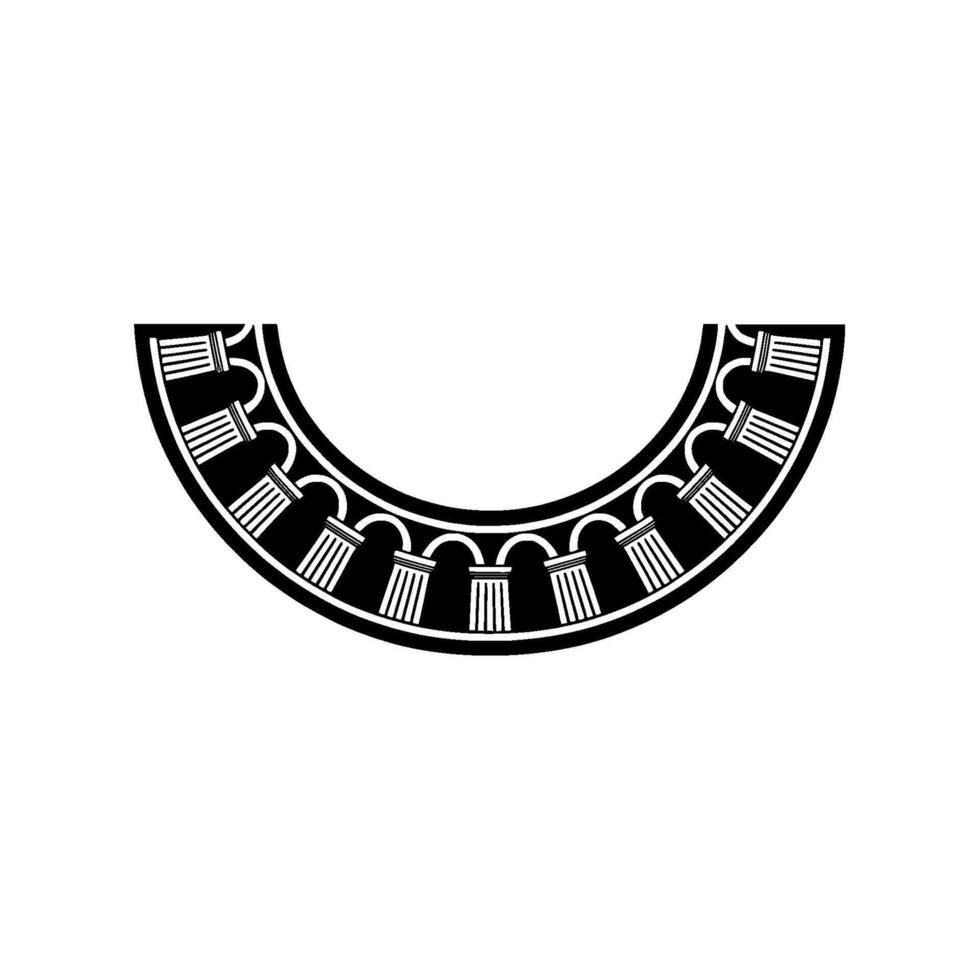 Stylized Greek Column Halo, Minimalist Emblem vector