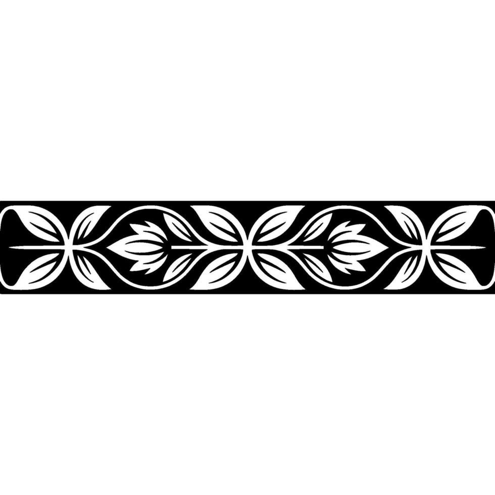 Elegant Botanical Border, Vintage Style - Art nouveau vector