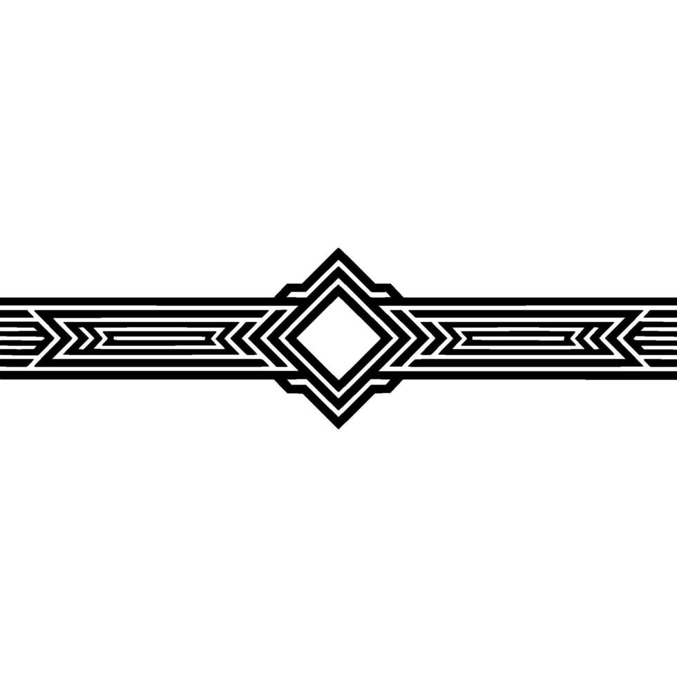 Geometric Deco Border, Elegant Division, Vintage Style vector