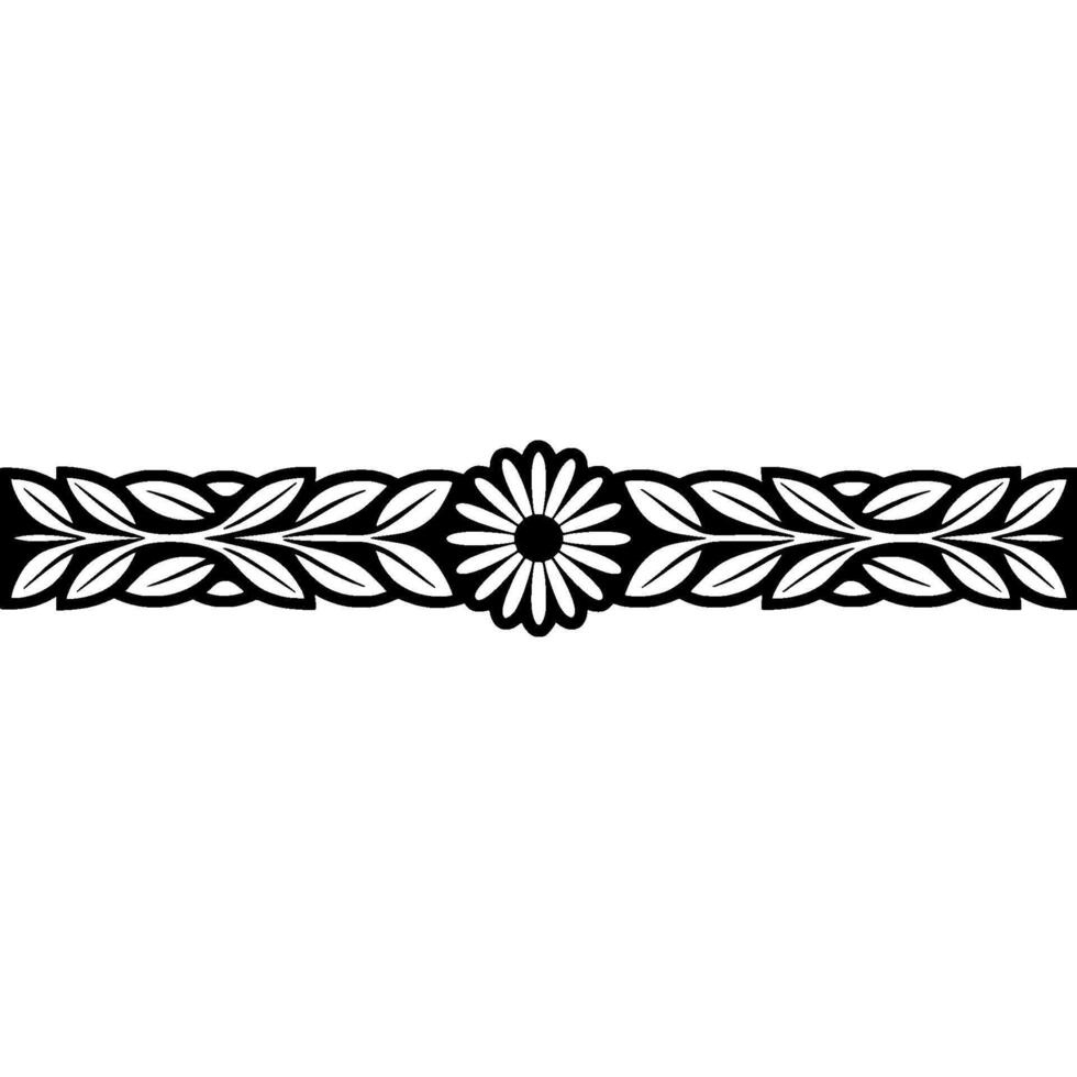 Elegant Floral Border, Vintage , Decorative Element, Monochromatic vector