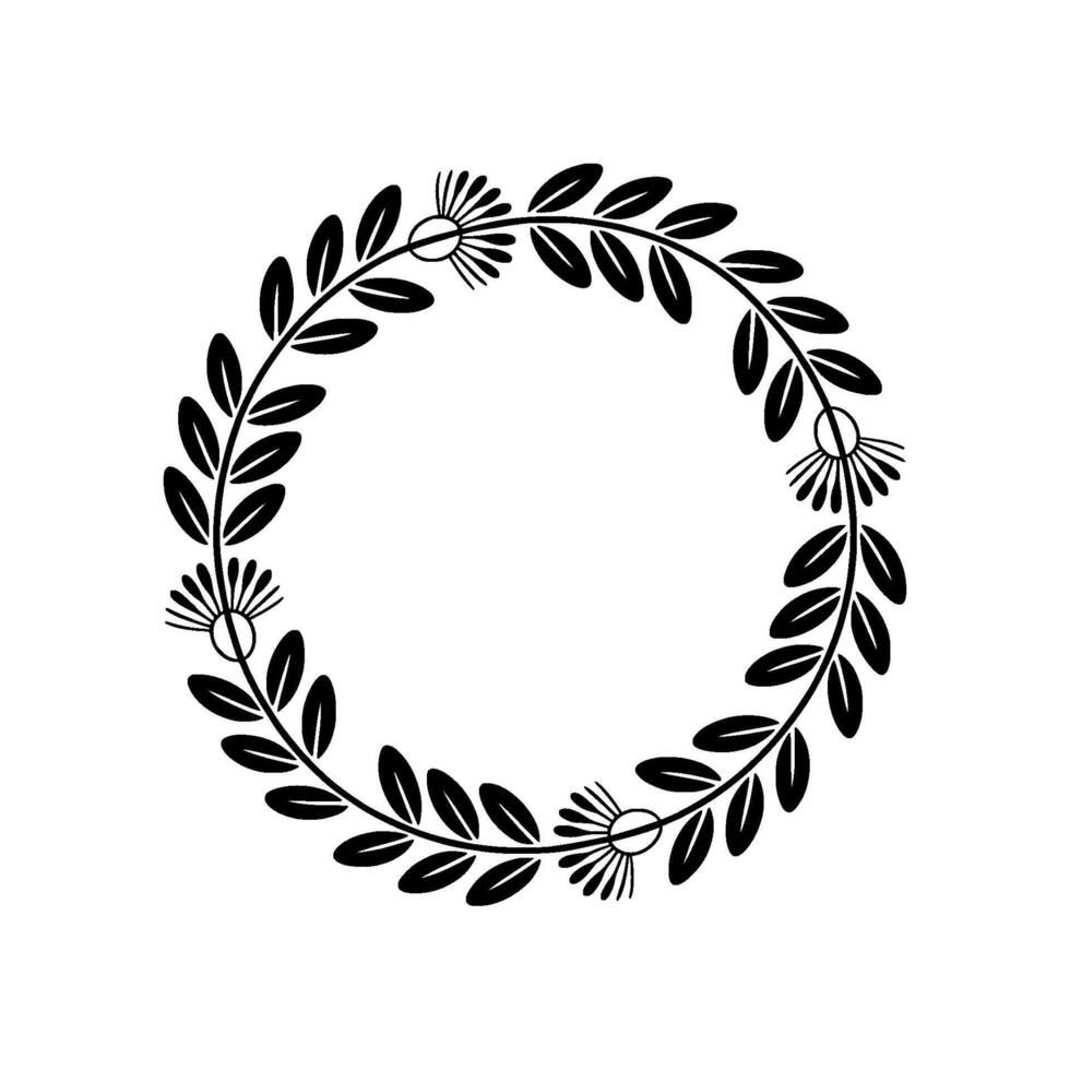 Minimalist Floral Wreath, Elegant , Blank Space vector