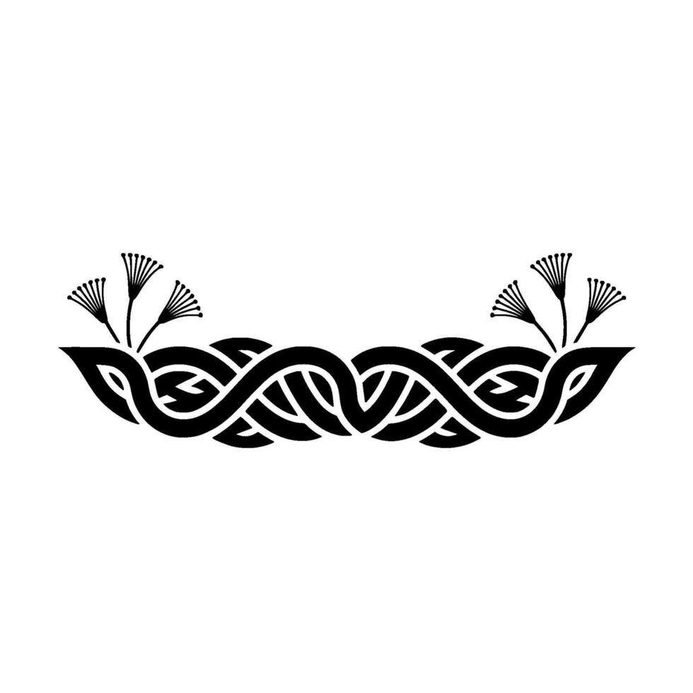 Intricate Celtic Swirl with Floral Accents Vintage Element vector