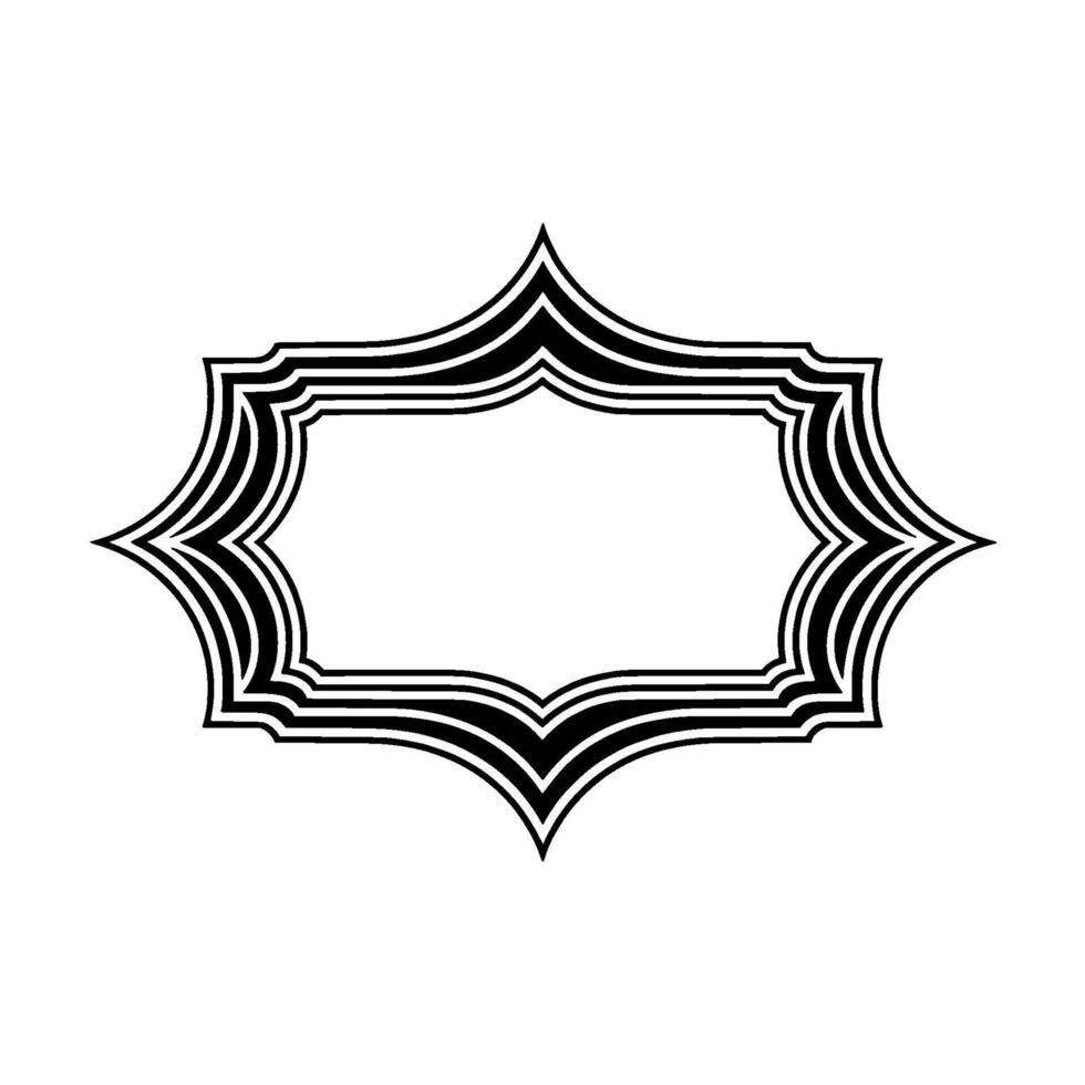 Intricate Black Frame, Elegant Deco Border, Minimalist vector