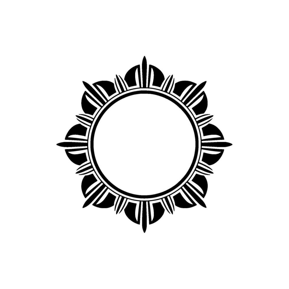 Geometric Sunburst Frame, Minimalist, Circular vector
