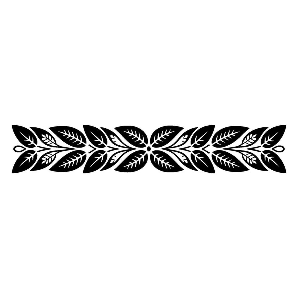 Stylized Leaf Border, Minimalist , Elegant Accent vector