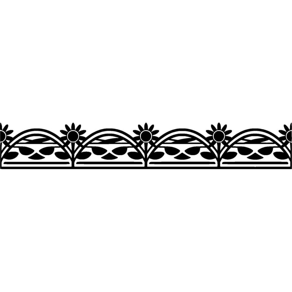 Stylized Floral Border, Vintage , Decorative Element - Pattern vector