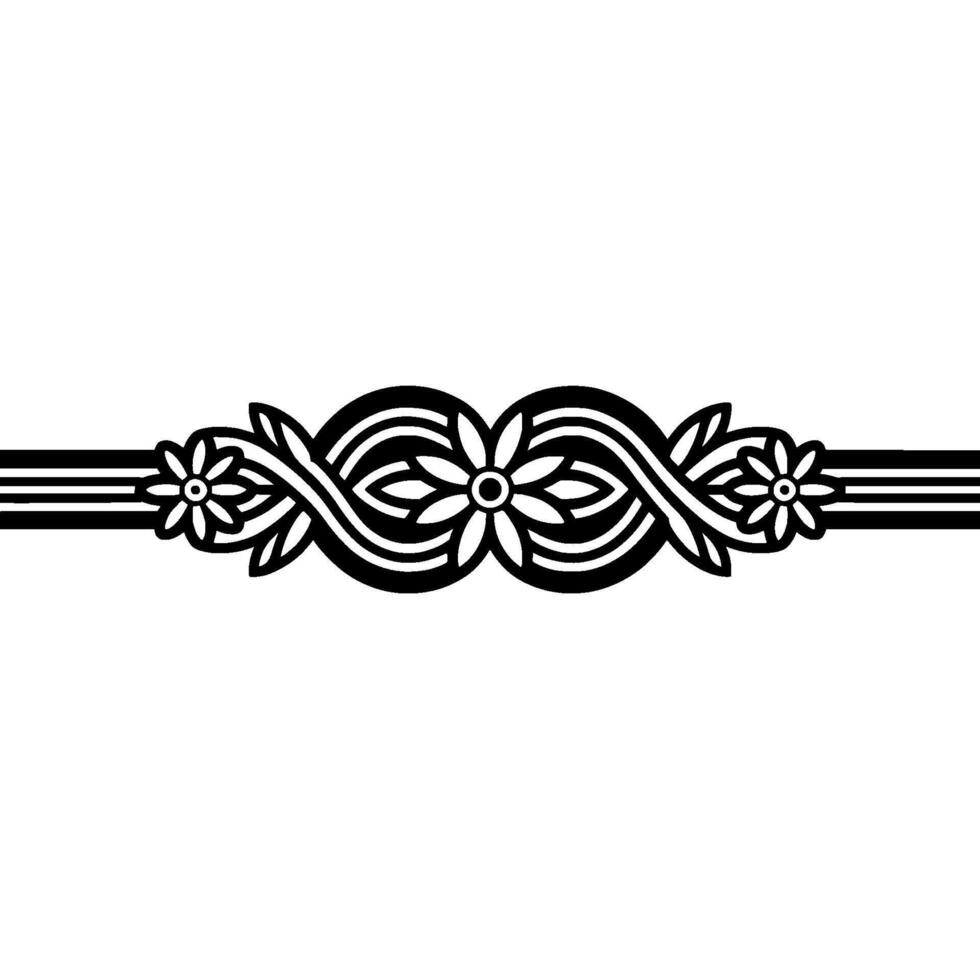 Elegant Floral Border, Vintage , Decorative Element, Division vector