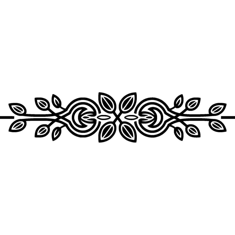 Elegant Botanical Border, Vintage Element - Divider vector