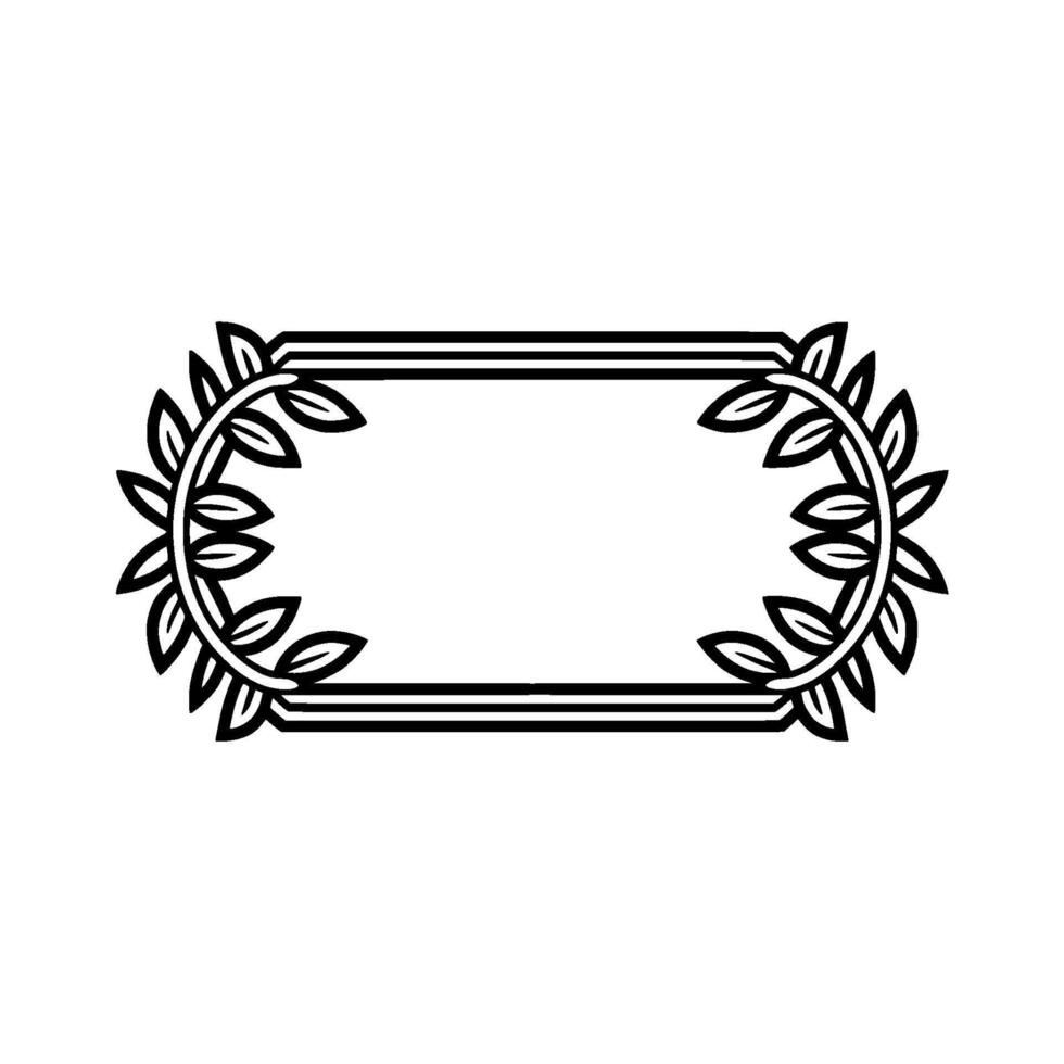 Elegant Botanical Frame, Vintage Style, Minimalist, Laurel vector