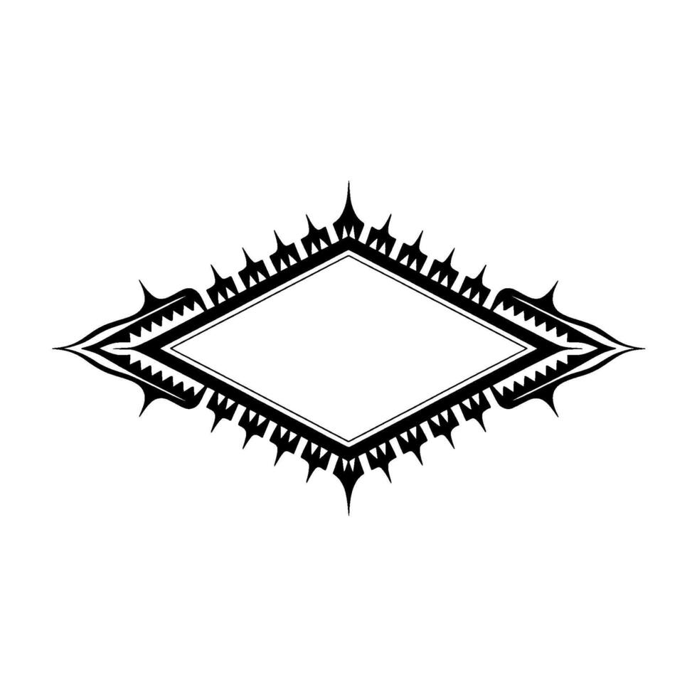 Geometric Tribal Frame, Minimalist, Diamond vector